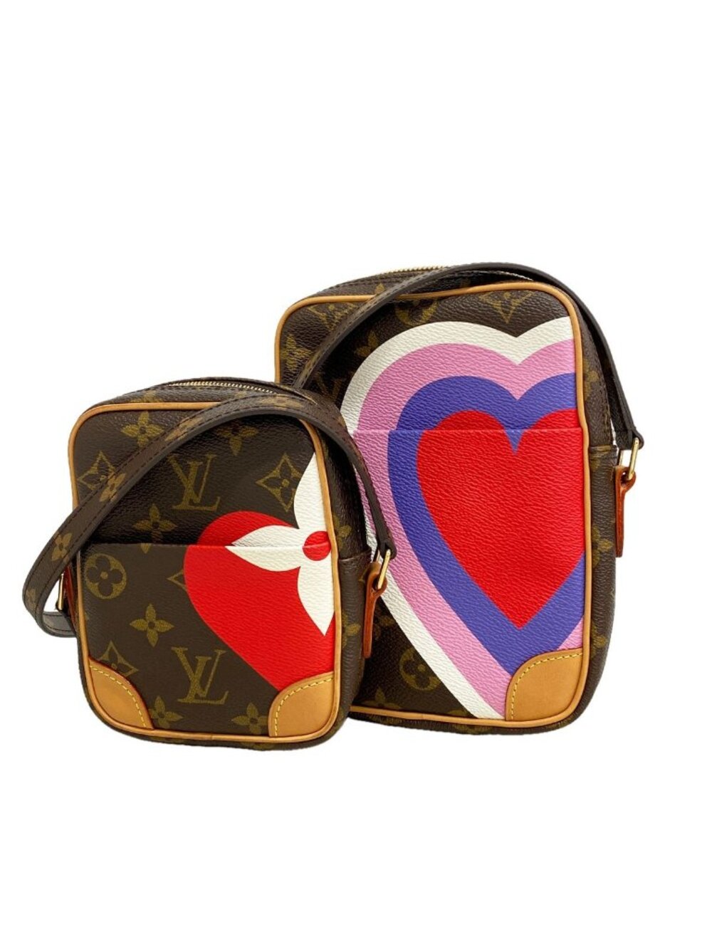 Louis Vuitton Shoulder Bag Monogram Game on Panam Set Brown Red